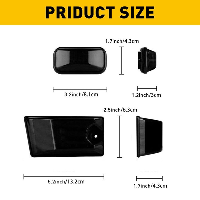 GTINTHEBOX 10pcs Smoked Lens Front Rear Cab Roof light Compatible