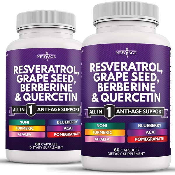 Resveratrol, Berberine, Grape Seed Extract, Quercetin, Polyphenol Supplement ...