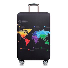 Bestja Elastic Dustproof Travel Luggage Suitcase Protective Cover Trolley Luggage Baggage Protector Case for 18"-32" Inch Luggage (S, Map)