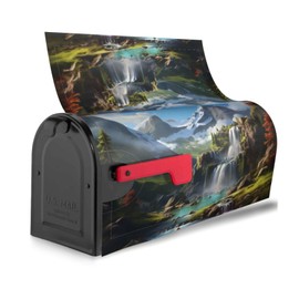 YYHWHJDE letterbox cover waterproof oxford cloth Fits standard or large size mailboxes Mountain Waterfall picture 21x18 in