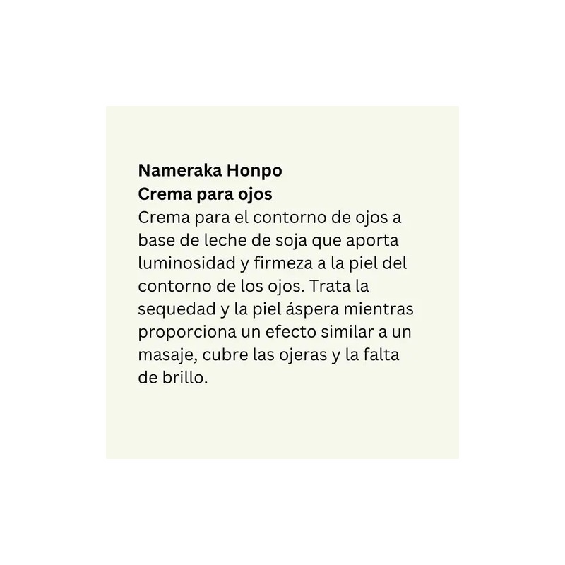 Sana Nameraka Honpo Crema De Ojos Relleno Leche De Soja