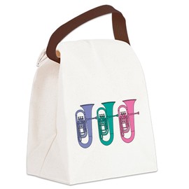 CafePress Cute Tuba Music Canvas Lunch Bag with Strap Handle