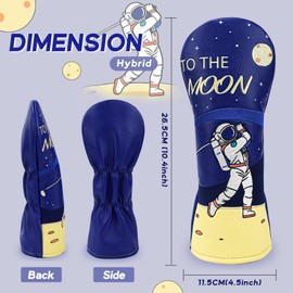Golf Golf Headcovers The Moon Embroidery Driver Cover Fariway Wood Headcover Hybrid Covers Leather Golf Club Cover for Most Brand (for Hybrid)