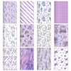 12 Pack Purple Lavender Small Pocket Notebook Journals,Flower Butterfly Floral