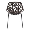 LeisureMod Forest Modern Dining Side Chair with Chrome Legs (Taupe)