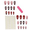 24Pcs Valentines Nails Press on Nails Medium Almond Nails Red