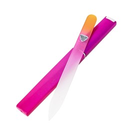 Glass Nail File Manicure Nail Care, Gold/Magenta - Bona Fide Beauty Genuine Czech Glass