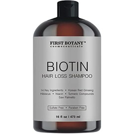 First Botany Cosmeceuticals, Champú para el crecimiento del cabello y anti caída del cabello, 16 onzas líquidas, con bloqueadores de DHT, hidratante d