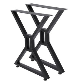 GarveeTech Metal Table Legs 28"x24" - Heavy Duty, Black Industrial Rustic Design, for Dining, Coffee, Writing, and Garden Tables (2PCS)