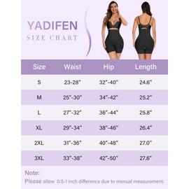 YADIFEN High Waist Shapewear for Women Tummy Control Knickers Seamless Body Shaper Comfortable Fit Shapewear Shorts Black M