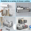 SUZLFTDZSW Shower Caddy Adhesive Replacement, Strong Adhesive Sticker Hooks for