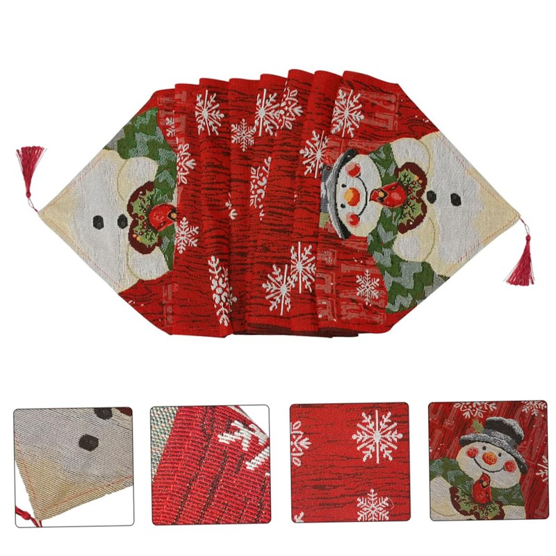 Mikinona Tablecloth for Christmas Party Snowman Theme Comfortable Material Xmas