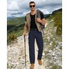DOWMQ Mens Hiking Cargo Pants with 8 Pockets Elastic Waist