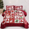 Luxudecor Christmas Queen Quilt Set 3 Pieces, Green Christmas Tree