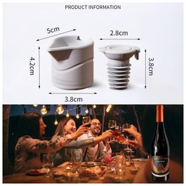 Silicone Wine Bottle Stopper With 3 in 1 Kechain Bottle Opener
