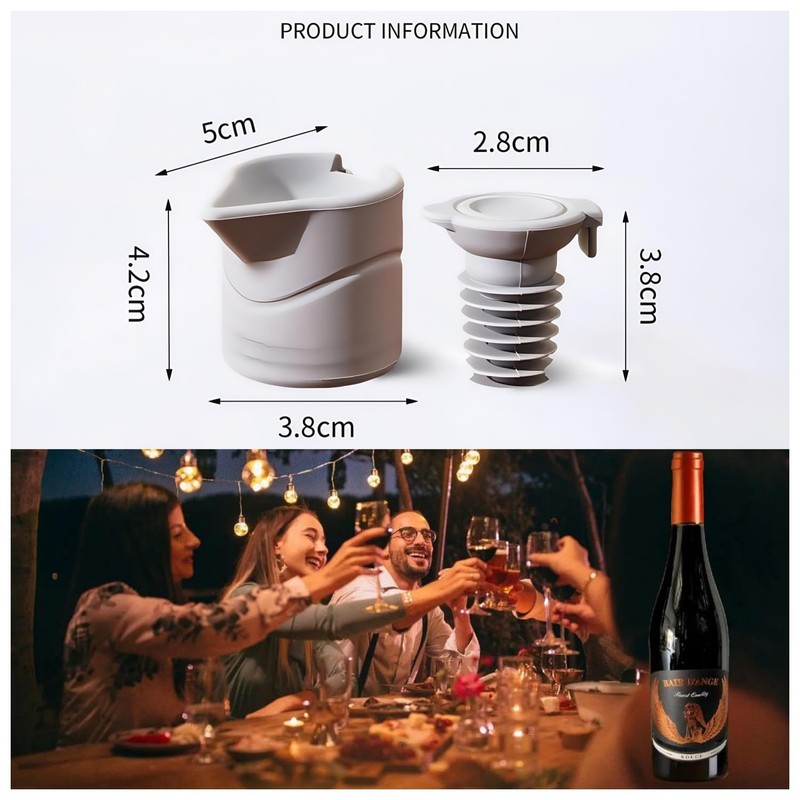 Silicone Wine Bottle Stopper With 3 in 1 Kechain Bottle
