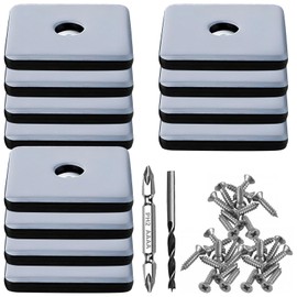 TXErfolg Teflon Gliders for Screwing 12 Pieces 50 mm Teflon Gliders Square Furniture Gliders with 12 Stainless Steel Screws 2 Drill Floor Gliders Furniture Glides Set Effective Protection of Your
