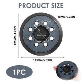 Schleifteller 125 mm 8 Löcher Schleifteller für DeWalt Exzenterschleifer Schleifmaschine kompatibel mit DWE6423 6423K DWE6421 6421K DCW210B Ersatzschleifteller für Schleifmaschine mit Haken und Ring