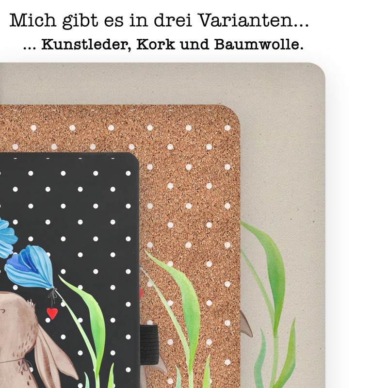 Mr. & Mrs. Panda DIN A4 Cotton Notebook Rabbit Flower