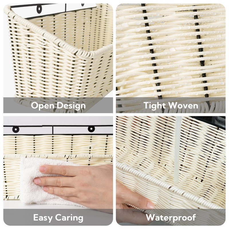 GRANNY SAYS Wicker Hanging Basket, 2 Pack Storage Baskets for