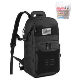 DBTAC Tactical Lunch Backpack, Large Lunch Cooler for Men Women Adult | Cooler Backpack Insulated Leak Proof for Work Camping Fishing Outdoor Travel w/Soft Easy-Clean Liner x2 (Black, 24-Cans)