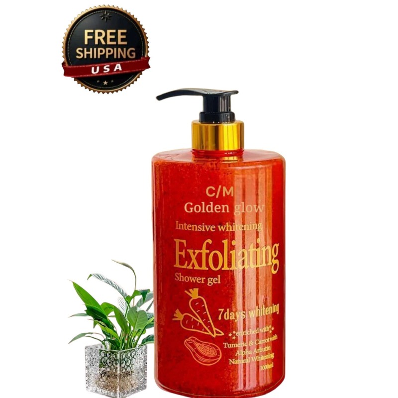 Golden Glow Intensive Whitening Shower Gel Exfoliating Body Wash [USA