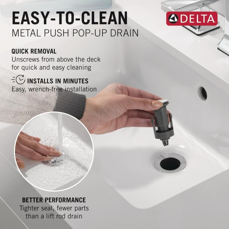 Delta Modern Matte Black Bathroom Faucet 1 Hole, Single Hole