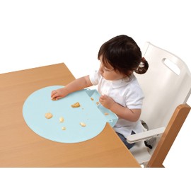 Smart Start Smart Diner II 8 Suction Cups and Secure Meal Mat with Spill Catch Pocket (Thick), Pastel Blue