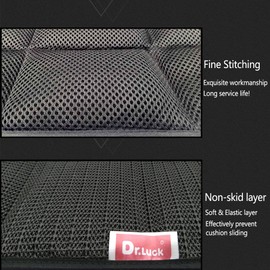 DGQ Natural Bamboo Charcoal Non-Slip Seat Cushion 17.7" 17.7"- Home Office Car Chair Cover Pad Mat (Pack of 1，Black)