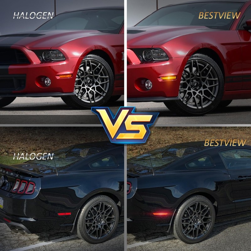 Bestview LED Side Marker Lights Compatible with Ford Mustang 2010-2014,