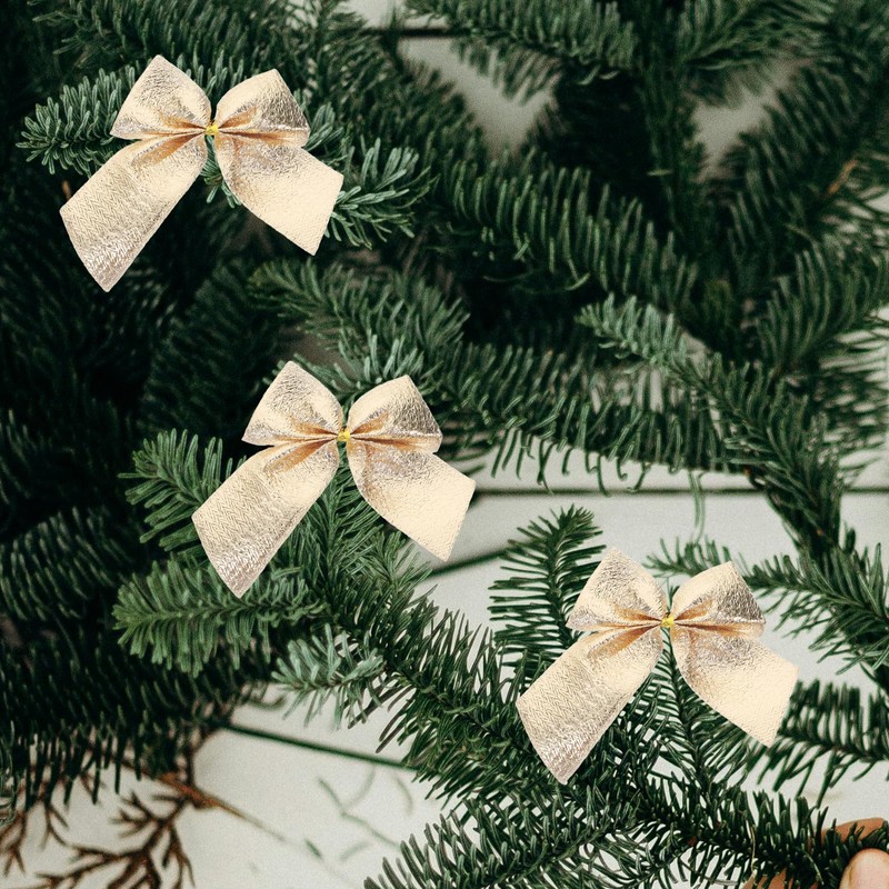ROSENICE 24 pieces bowknot Christmas tree decoration Christmas decoration (gold)