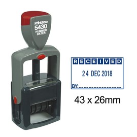 Printtoo Self Inking Heavy Duty Dater Stamp with Received by Text Office Stationery Date Rubber Stamp-Blue