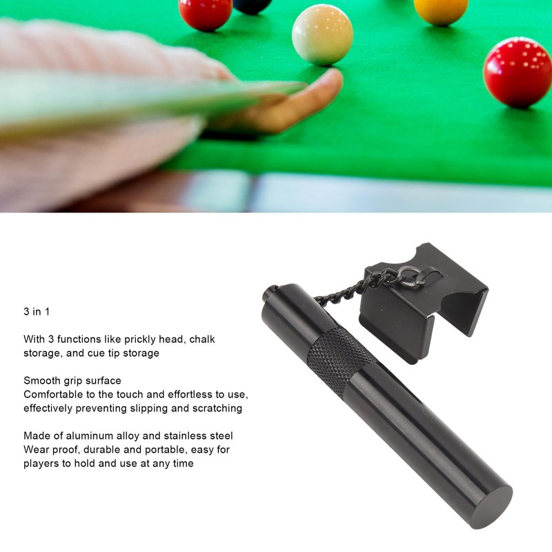 Billiard Chalk Holder 3 in 1 Portable Pool Cue Chalk