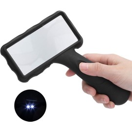 Magnifying Glass with Light, 7X Desktop Handheld Large Magnifying Glass, USB Battery Powered Reading Magnifier for Seniors Reading, Soldering, Inspection,