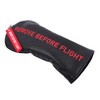 SHABIER Black Golf Head Cover with Red Remove Before Flight