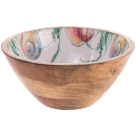 Boston International Mango Wood Bowl, Aquamarine, 10" Diameter x 4.5" Tall