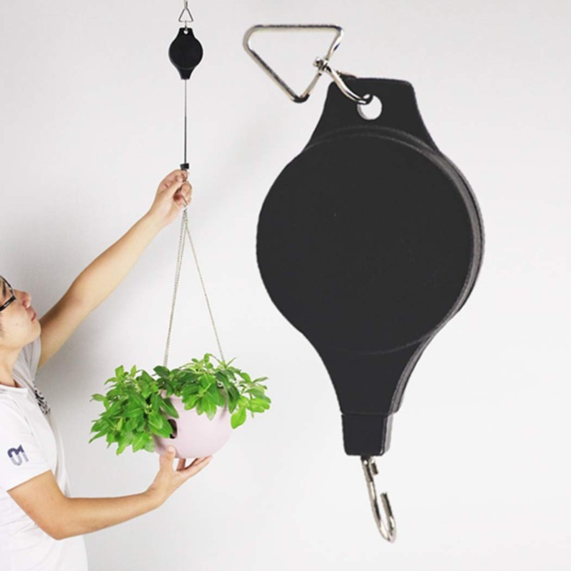 Lythor Pack Plant Hook Pulley, Retractable Plant Hanger Easy Reach
