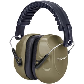 TICONN Noise Cancelling Headphones for Adults, NRR 26dB Ear Muffs for Noise Reduction, Adjustable Ear Muffs for Shooting Range, Construction, Studying, Concerts, and Fireworks (FDE)