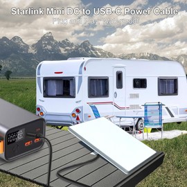 Starlink Mini USB C to DC Power Cable, Type-C to DC Power Cable for Starlink Mini, PD 20V USB-C Input to DC Male Output Waterproof, Compatible with 65W PD 20V Protocol Power Supply/Source (2M)