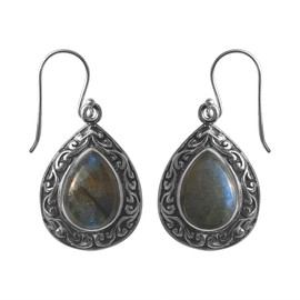 925 sterling silver dangle earrings with natural Labradorite 7.78 g. Meadows Christmas Gifts for Women