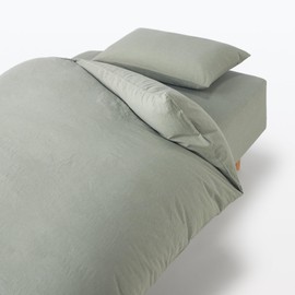 MUJI 84095641 Washed Duvet Cover, S, Green