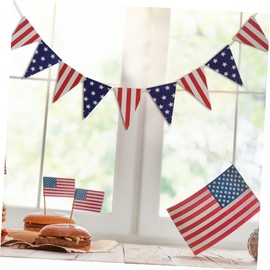 Gadpiparty 2pcs Independence Day Banner of July Bunting for Festive Celebrations Easy to Photo Prop for Family Gatherings Create Patriotic Atmosphere