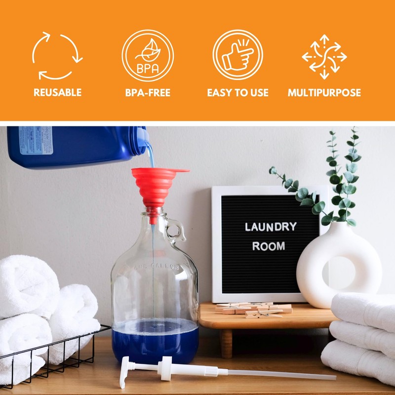 Fastrack 8-Pack 1 Gallon Glass Jug (128 oz) WITHOUT CAPS