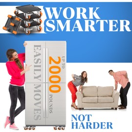 VALTAVO 2000 lb Capacity - Heavy Duty Furniture Movers with Wheels and Moving Dolly, Includes Furniture Lifter Jacks Tool Set, Gliders, Sliders, 5 Rollers Casters Cart. Easily Move Furniture, Piano, Equipment