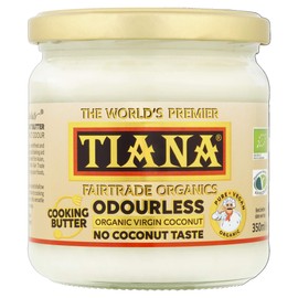 TIANA Fairtrade Organic Virgin Coconut Oil, Odourless Cooking Butter 350ml (Pack of 1)