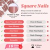 LuckForever 240pc Matte Square Press on Nails Medium Glue on