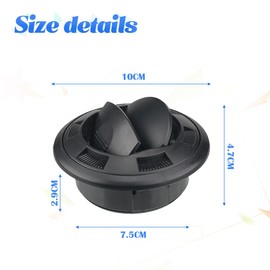 JNNJ Pack of 2 Car Hot Air Outlet, Fan Heater Air Outlet 75 mm, Dashboard Air Conditioning Deflector Outlet, for Car, Bus, Motorhome, Caravan, Universal Accessories