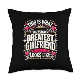 Funny Girlfriend National Girlfriend Day Best GF Couple Throw Pillow