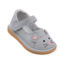 Wee Squeak Toddler Squeaky Shoes Mouse Gray Size 6