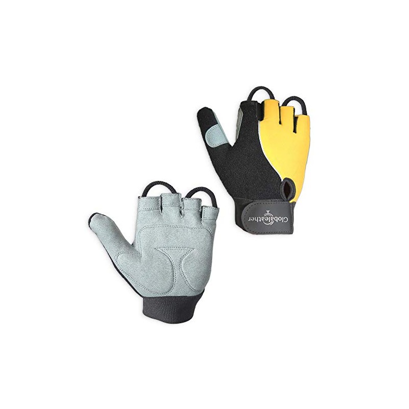 Globaleather Globaleather Gel Pad Lite Wheelchair Gloves - Yellow (Large)